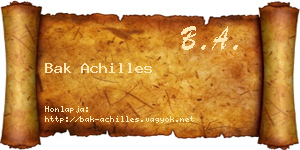 Bak Achilles névjegykártya